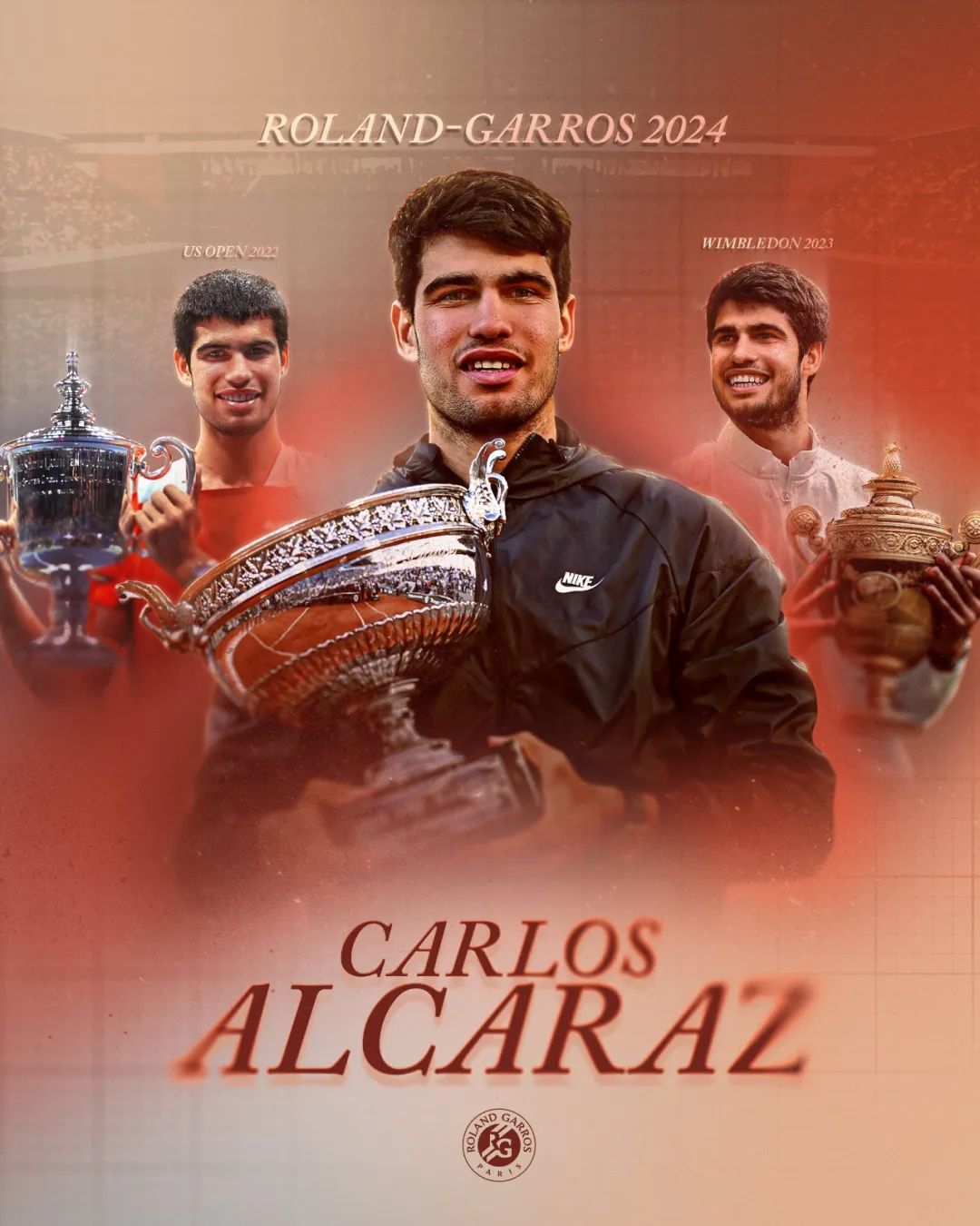 阿尔卡拉斯首夺法网冠军 成就硬地草地红土大满